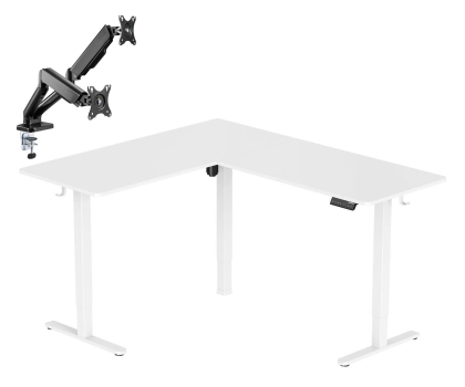 Biurko gamingowe Silver Monkey Biurko elektryczne ECD-300 white + UM-800 (sprężyna gazowa)